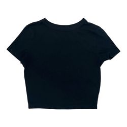Wild Fable Womens S Fitted Short Sleeve T Shirt Black Cropped