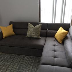 Living Room Chaise Sleeper Sofa, Dining Adjustable Table Top Bar Stool, Office Glass Desk Adjustable Legs Furniture 