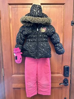 4T/5 Girls Snow Bib, Jacket & Mittens