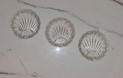 ESTATE SALE 5 Piece Vintage Glassware Lot - Cut Glass Bowl, Aqua Ashtray, 3 Coasters
