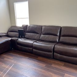 Sectional Couch, Brown