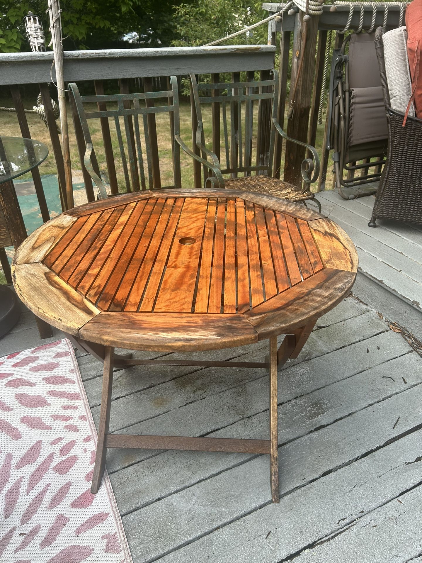 Folding Wooden Outdoor Table 