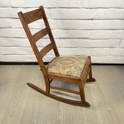 Vintage Mission Style Small Armless Rocking Chair