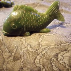JADE COY FISH,HAND CARVED AND VINTAGE 