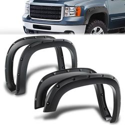 For 07-14 GMC Sierra 1500 / 2500HD / 3500HD 4PCS Pocket Riveted Wheel Fender Flares