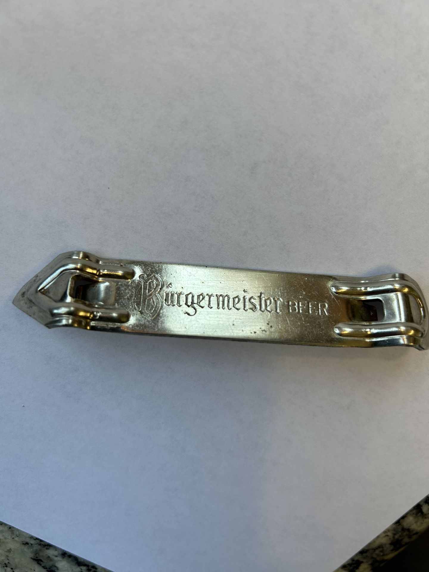 Burgermeister Beer Can/Bottle Opener…..Church Key