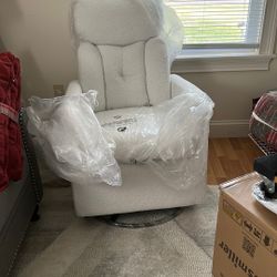 New Glider, Rocker, White Fabric .