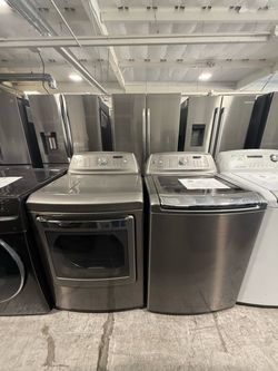 LG Graphite Steel Washer and GAS Dryer Set