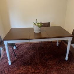Nice Wooden Kitchen Table With extender 