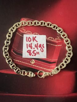 10K Solid Gold Bracelet For Wedding 14.4Gr 8.5 Inches Long 
