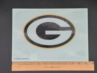 NFL Licensed GREEN BAY PACKERS Glass Cutting Board, 8"×11"