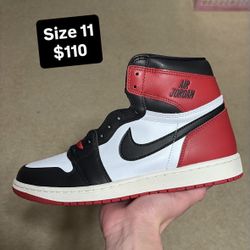 Size 11 - Air Jordan 1 High Black Toe Reimagined