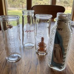 Vintage Unused Glass Baby Bottles Lot