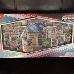 Pokemon Prismatic Evolutions Lucario & Tyranitar ex Premium Collection 