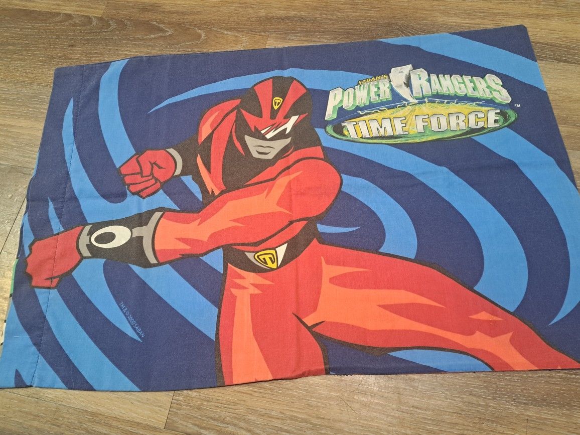 2000 Power Rangers Time Force Pillow Cases Vintage