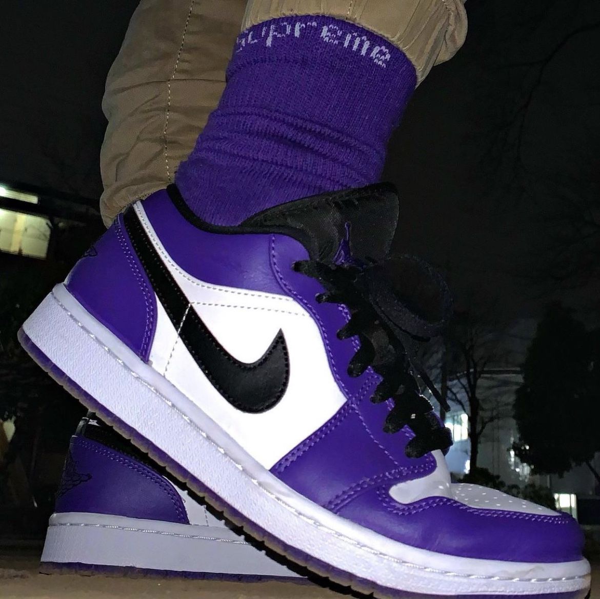 Supreme Hanes Crew Socks (4 Pack) Purple