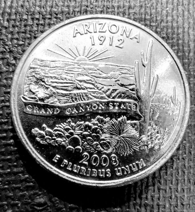 2008-P Arizona State Quarter Uncirculated From US Mint Roll.