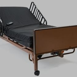 Twin Hospital Bed With Half Length Side Rails 
