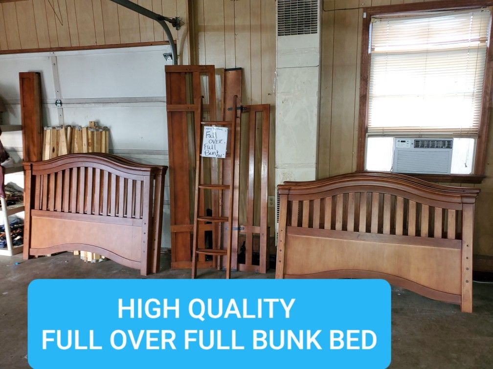 Full over full size bunk bed set