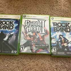 Xbox 360 Guitar Hero & Rockband Game Bundle