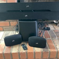 Polk Sound Bars X 2  Subwoofer 2 Speakers 