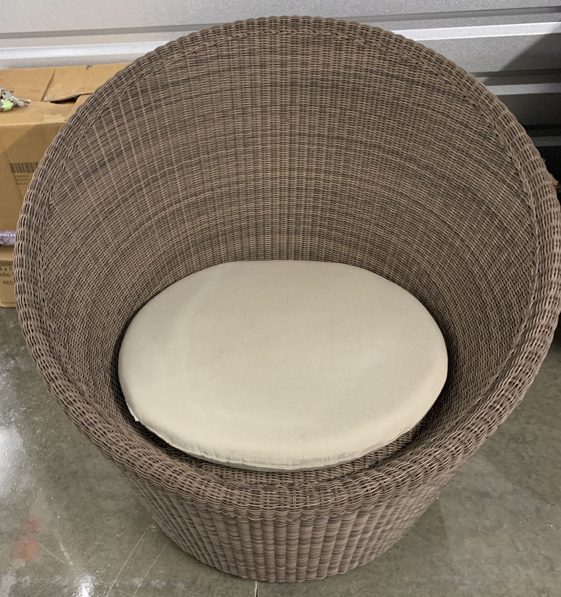 2 Large Brown Wicker Chairs With Wheels Has Cushions  $175 Each