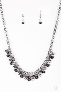 Trust Fund Baby - Purple Necklace and Earrings Set