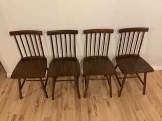 New! Wooden kitchen, dining chairs set of 4 farmhouse style dark brown