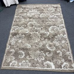 Brown, Beige, White Patterned Rug