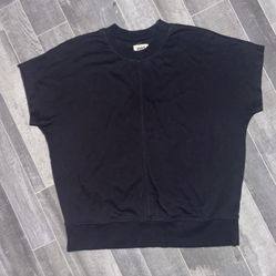 Pact Crew Neck Short Sleeve Sweatshirt Organic Cotton Size Medium Black