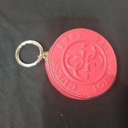 Guess Red coin purse with keychain
