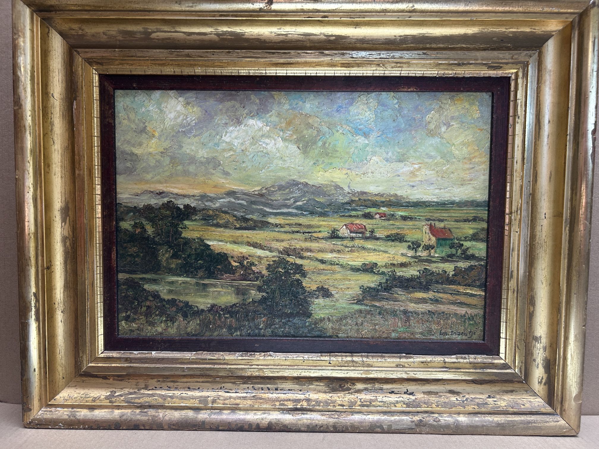 1900’s European Country Antique Oil Painting 