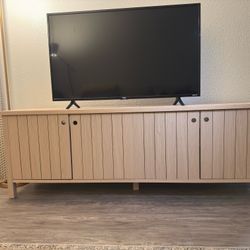 All Wood TV Table / Console Table With 4 Doors