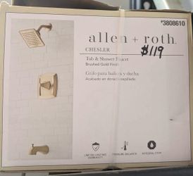 Tub and Shower Faucet Set - Brushed Gold Finish