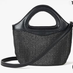 The Drop Womens Xiomara Mini Tote Black Straw NWT
