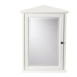 Hamilton 20 in. W x 27 in. H Surface-Mount Corner Wall Medicine Cabinet in Ivory