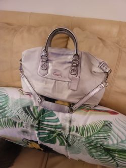 White/silver Coach Bag 