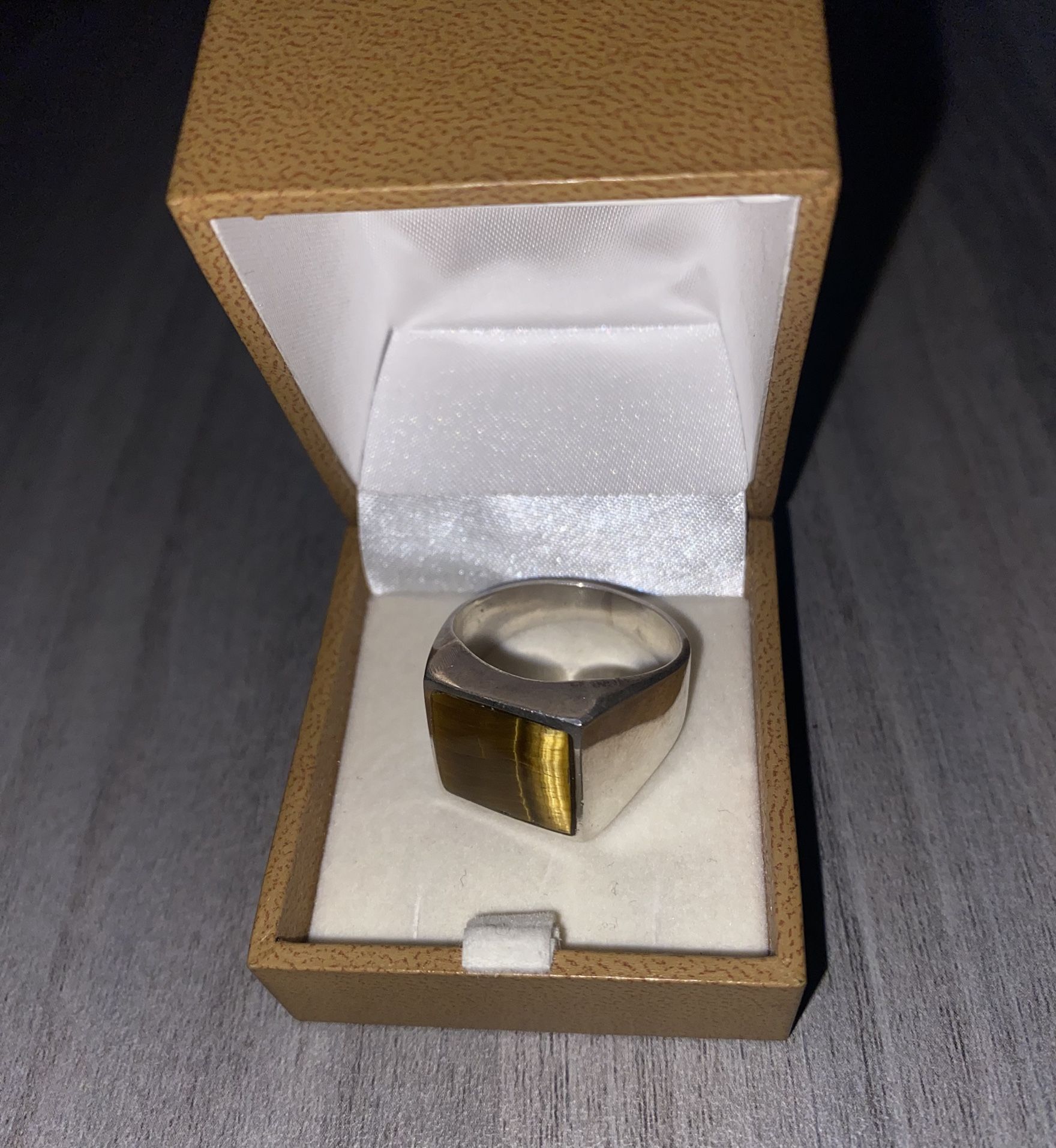 Sterling Silver W/Tiger Eye stone Ballesteros men ring 💍