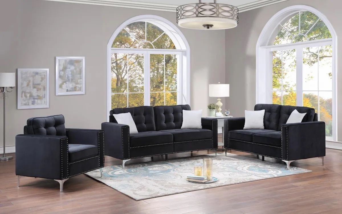 3 PC Velvet Living Room Set