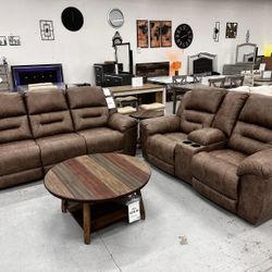 Reclining Sofa and Loveseat Fossil,stoneland 