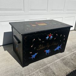Beautiful Mid Century Hand Painted Folk Art Chest