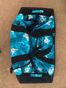 LL Bean Large Duffle Bag Teal Floral