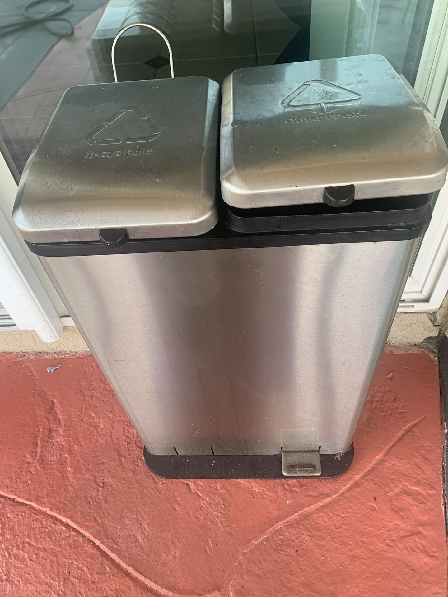 Double Stainless Steel Trash Can For 8$