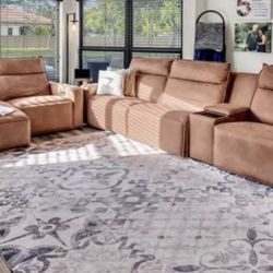 Power reclining Sofa and Loveseat with Chaise 