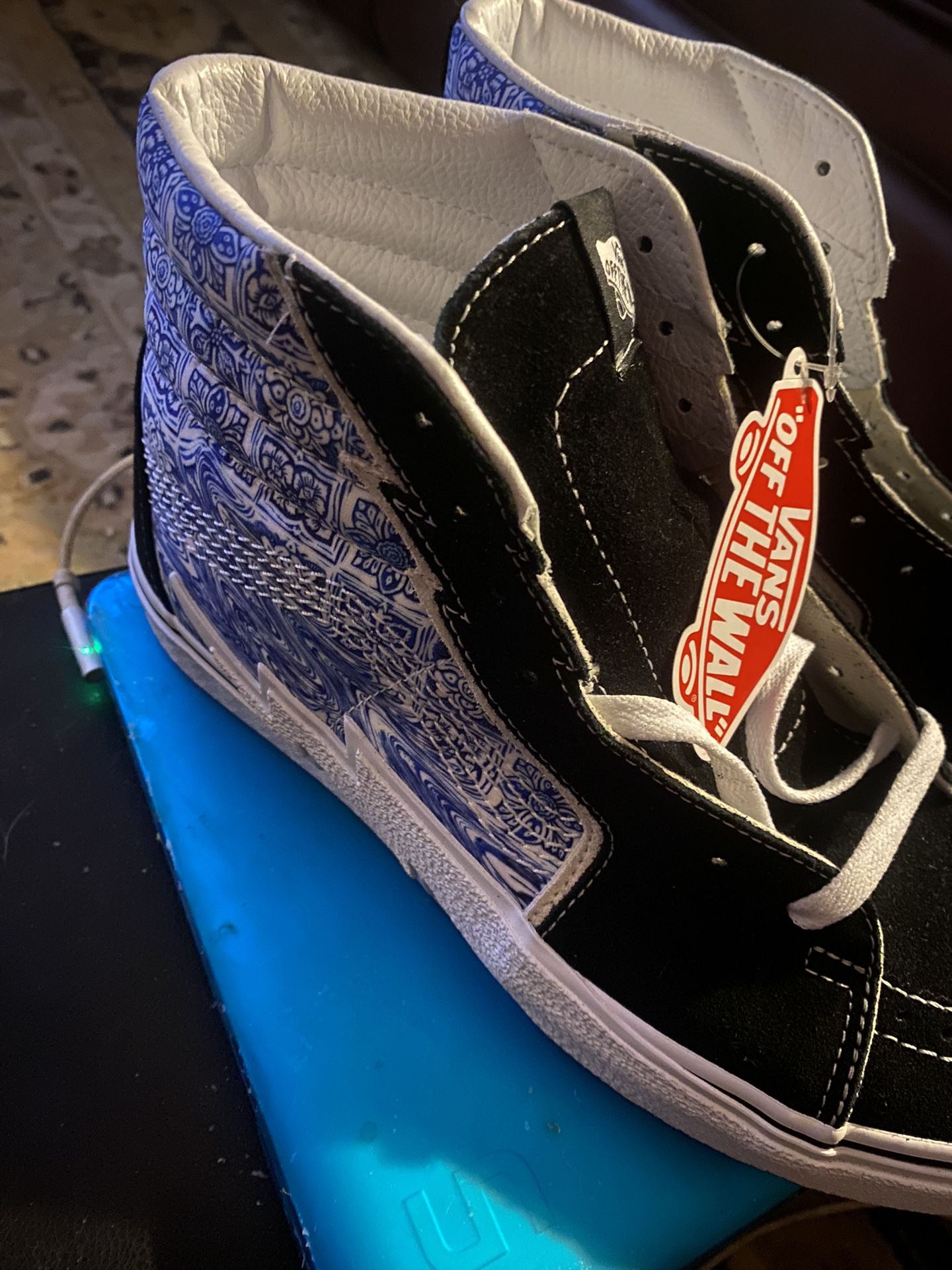 Vans SK8 HI Black Blue Lightning Bolt Men's Brand New 100% Authentic