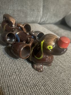 Antique Dog Wine Bottle 