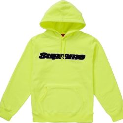 Supreme Chenille Hooded Sweatshirt Bright Yellow Brand New