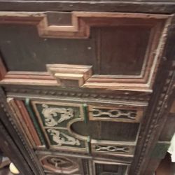Antique Carved Wood Chest-Spanish Colonial/Mudejar Style 