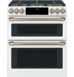 CAFÉ™ 30" Smart Slide-In, Front-Control, Gas Double-Oven Range with Convection
