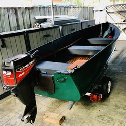 14’ Aluminum Boat/9.9 Outboard Motor/Traile 